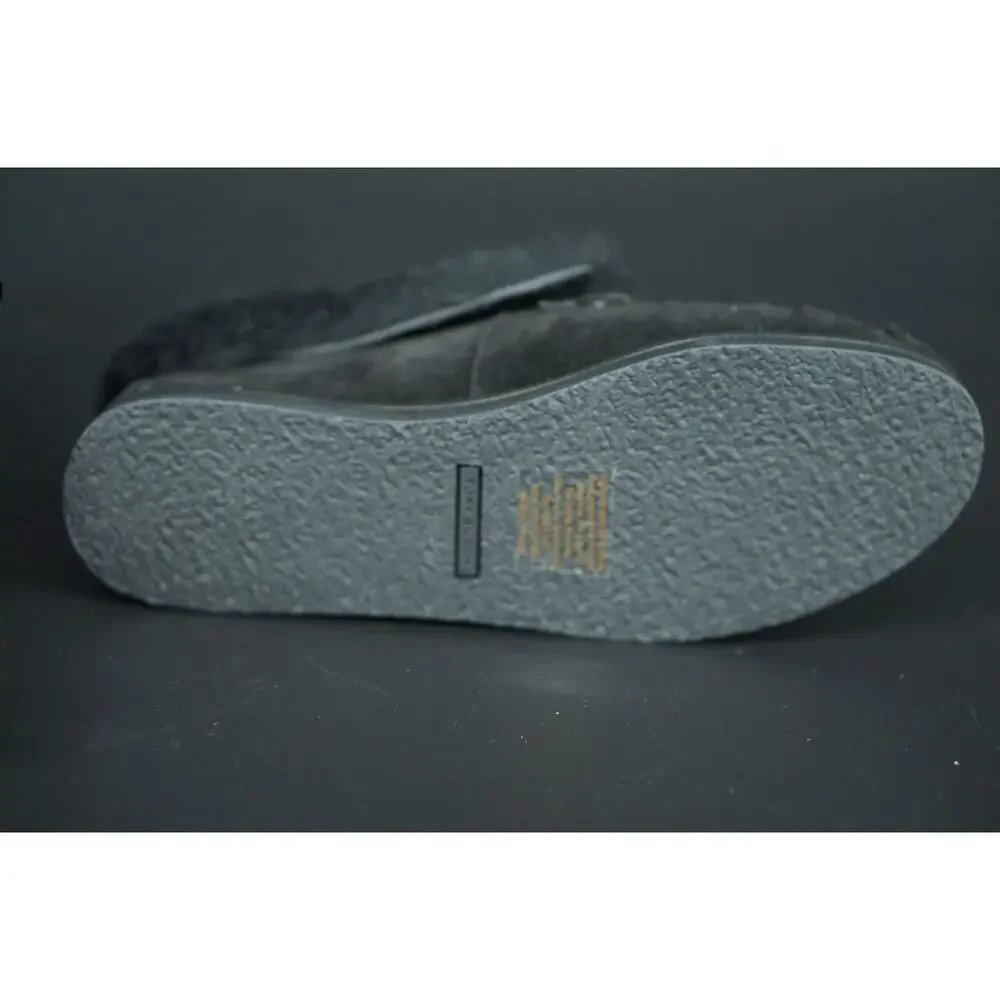Tory Burch Aberdeen Genuine Rabbit Fur Trim Slipper Bootie SZ 5.5 NIB Black Bow